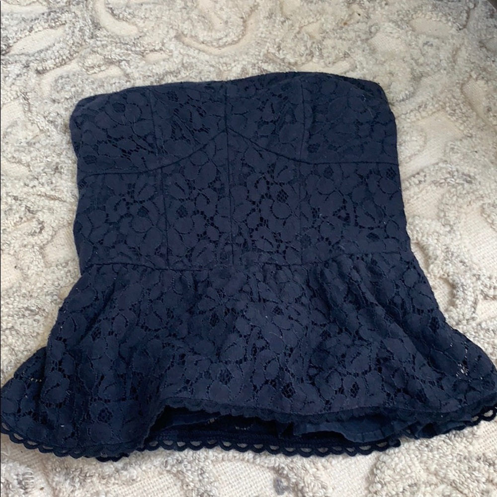 Af navy peplum tube top
